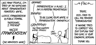 Illustration for article titled I - and xkcd hereby officially grant you the right to call the creature "Frankenstein"
